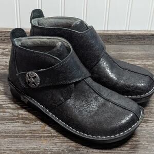 Alegria Women's Black Ankle Comfort Boots Caiti Clogs Velcro Closure Size 39